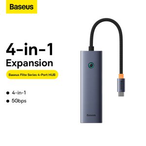Baseus Flite Series 4-Port USB 3.0 Smart HUB - port features