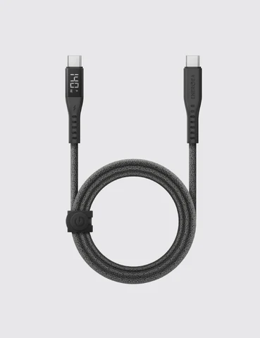 Energea Flow USB-c to USB-C 240W 1.5m Cable with display - black