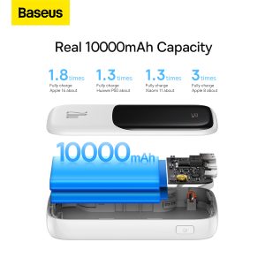 Baseus Qpow Pro Digital Display Fast Charge Power Bank 10000mAh 20W iOS - battery capacity