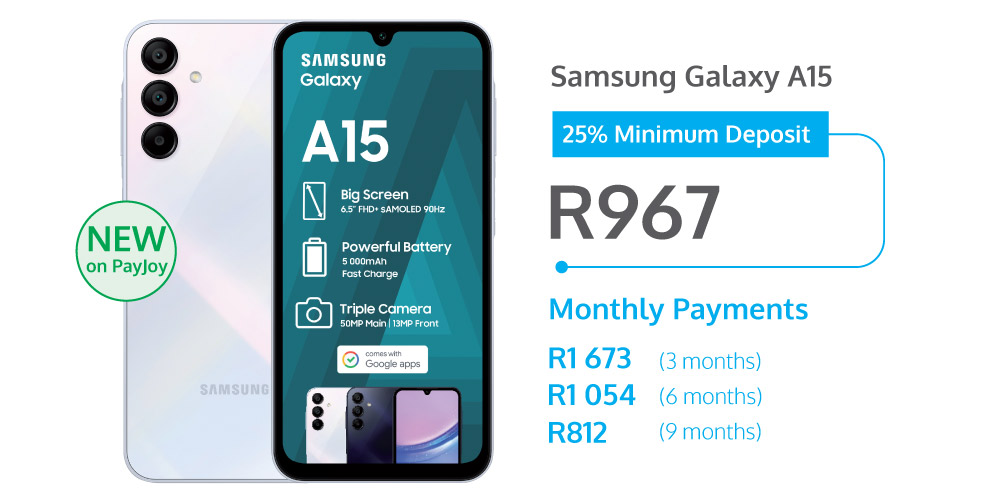 Samsung Galaxy A15 - payjoy deal