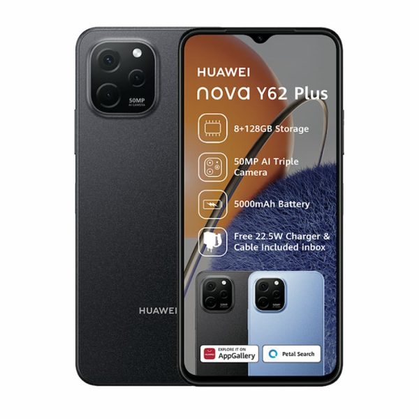 Huawei nova Y62 Plus in black