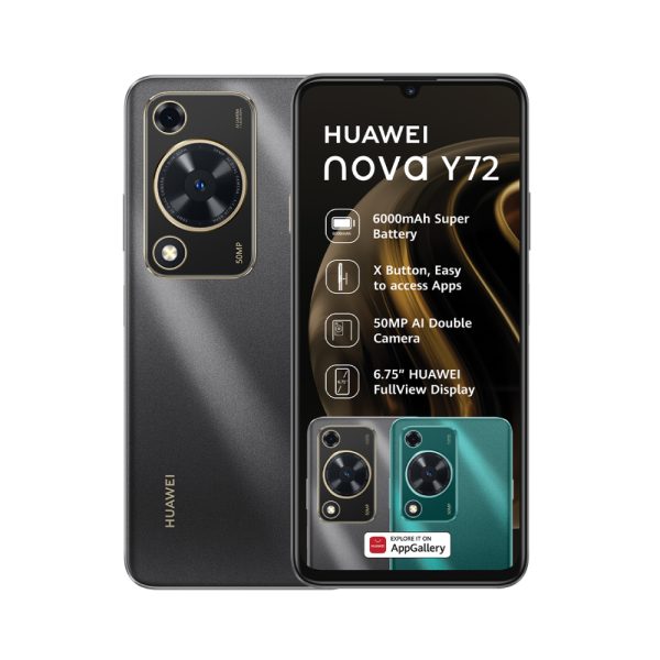 Huawei nova Y72 in black