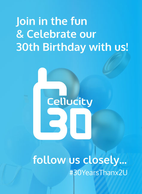 Cellucity 30 Year birthday banner