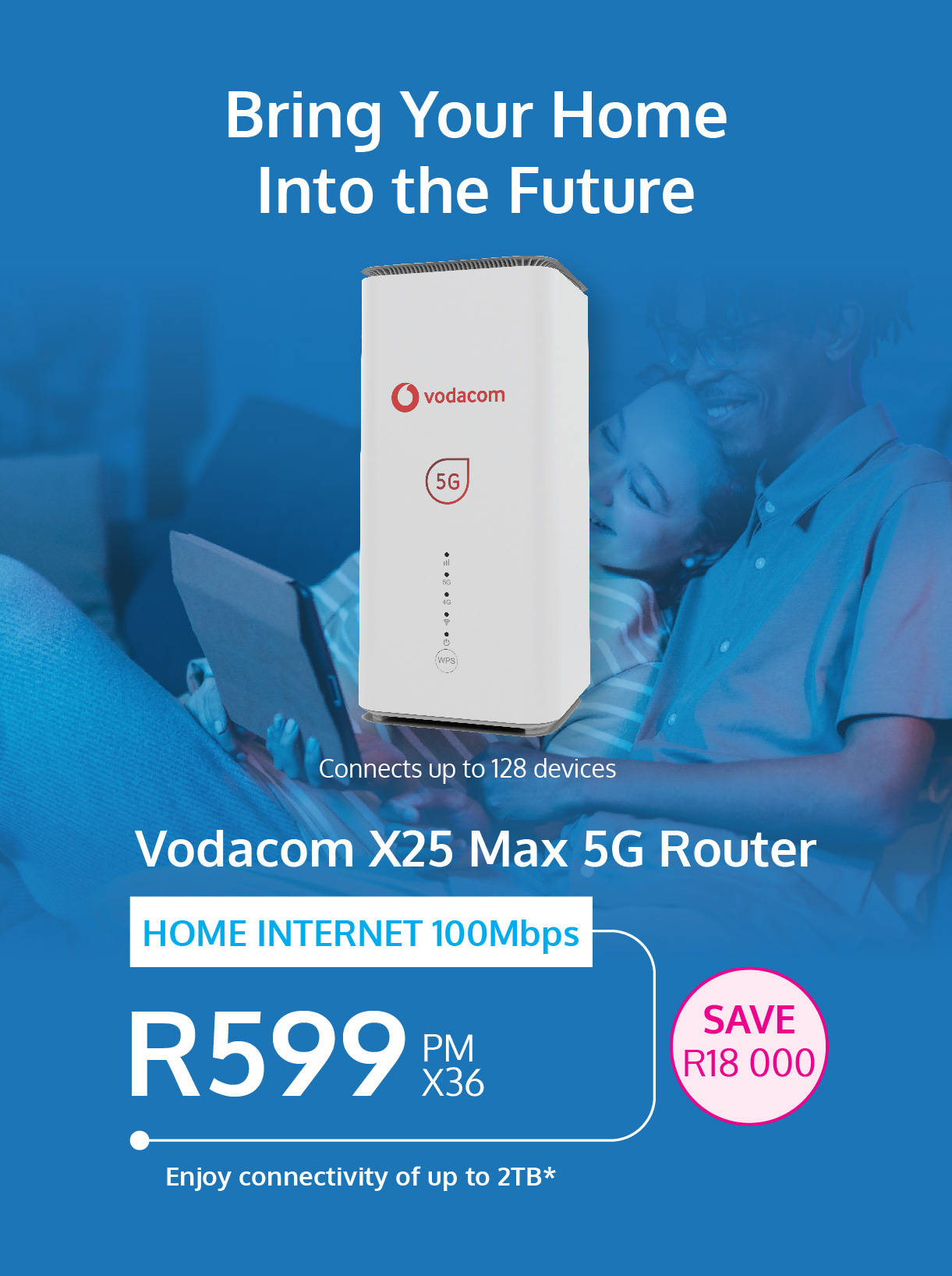 Vodacom X25 Max 5G Router - Data Contrat Deal - April