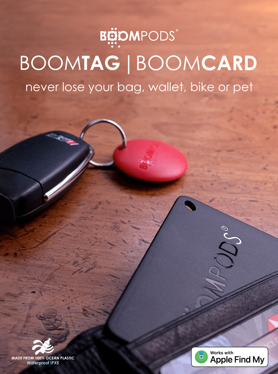 Boompods, Boomtag and boom card lifestyle image