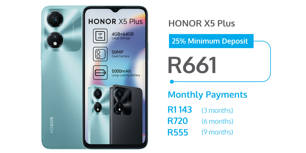 Honor X5 Plus on PayJoy - finance deal