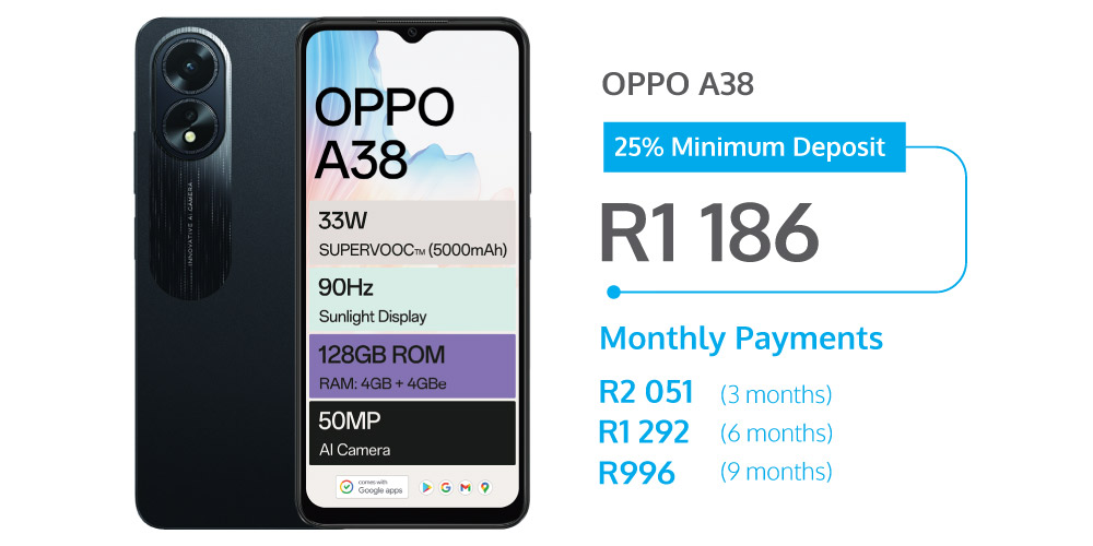 Oppo A38 on PayJoy - finance deal