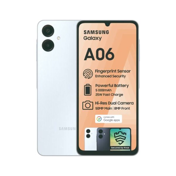 Samsung Galaxy A06 in light blue