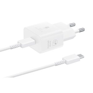 Samsung Original 25W USB-C Charger adapter + cable in white