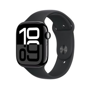 Apple Watch Series 10 Jet Black Aluminium Case with Black Sport Band