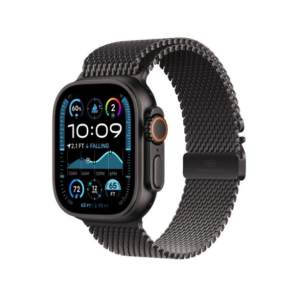 Apple Watch Ultra2 Black Titanium with Black Titanium Milanese Loop Band