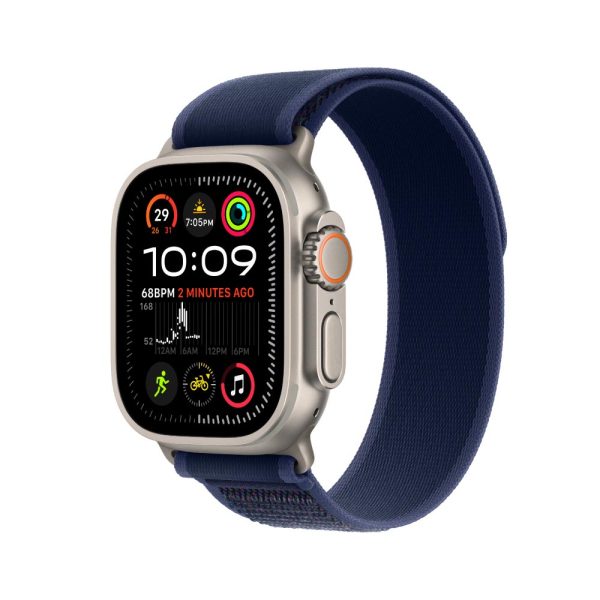 Apple Watch Ultra2 Natural Titanium with Black Titanium Blue Trail Loop Band