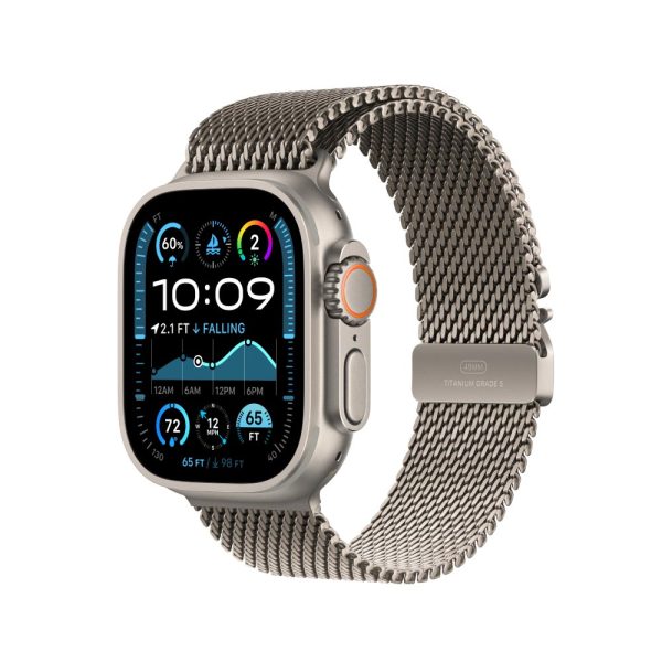 Apple Watch Ultra2 Natural Titanium with Natural Titanium Milanese Loop Band