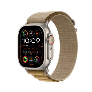 Apple Watch Ultra2 Natural Titanium with Tan Alpine Loop Band