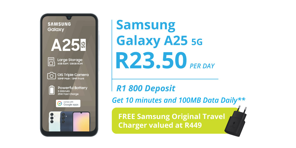 Samsung Galaxy A25 5G on Vodacom Easy2Own - from R23.50 per day