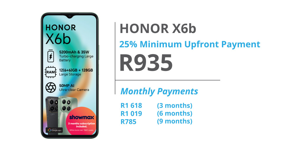 Honor X6b on PayJoy Finance Deal