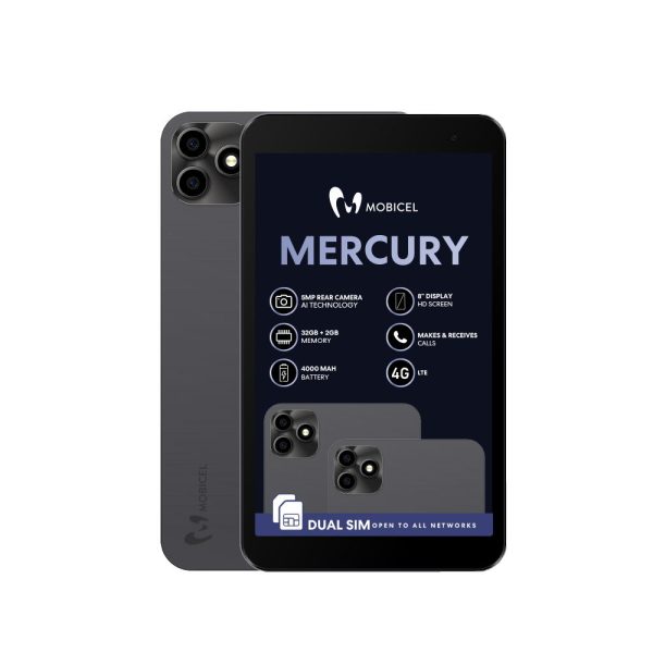 Mobicel Mercury 8-inch tablet in Grey