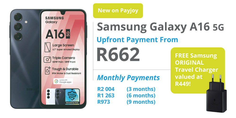 Samsung Galaxy A16 4G - Payjoy finance deal - April 2025