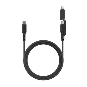 ENERGEA Flow Duo 240W 2-in-1 USB-C to USB-C/Lightning Cable 1.5m