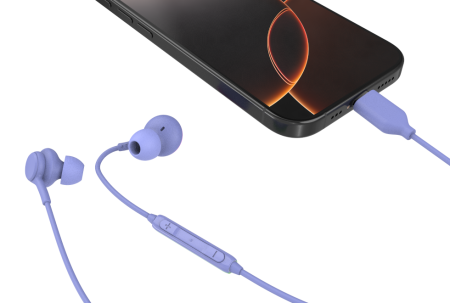 Digibuds in phone in purple