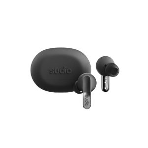 Sudio N3 Pro True Wireless Earbuds in black with case