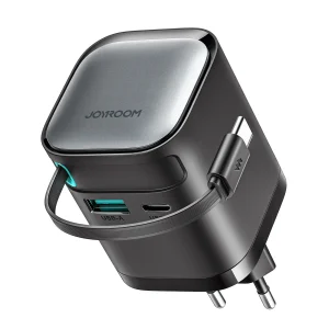 Joyroom JR-TCL02 65W 2-Port GaN Charger with Retractable Cable - featured image