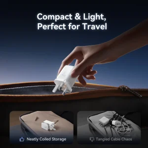 JOYROOM 45W 2-Port Cable Management GaN Charger +- compact for travel